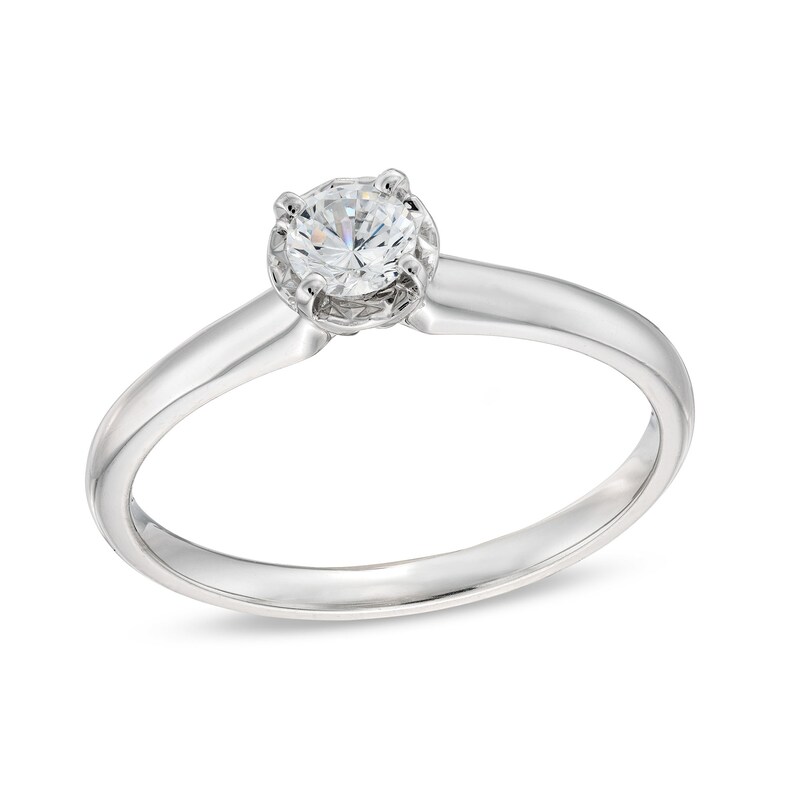 Main Image 1 of 1/4 CT. Diamond Miracle Solitaire Ring in 14K White Gold