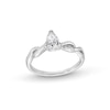 Thumbnail Image 1 of 1/2 CT. Pear-Shaped Diamond Solitaire Twist Shank Ring in 14K White Gold