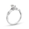 Thumbnail Image 3 of 1/2 CT. Pear-Shaped Diamond Solitaire Twist Shank Ring in 14K White Gold