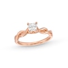 Thumbnail Image 1 of 1/2 CT. Princess-Cut Diamond Solitaire Twist Shank Ring in 14K Rose Gold