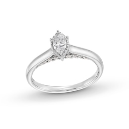 1/2 CT. T.W. Marquise Diamond Engagement Ring in 14K White Gold