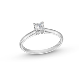 1/4 CT. Princess-Cut Diamond Miracle Solitaire Ring in 14K White Gold