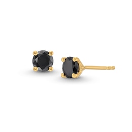 1 CT. T.W. Black Diamond Solitaire Stud Earrings in 10K Gold