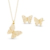 Thumbnail Image 7 of Filigree Butterfly Pendant and Stud Earrings Gift Set in 10K Gold