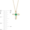 Thumbnail Image 3 of Lab-Created Emerald and 1/20 CT. T.W. Diamond Windmill Cross Pendant in 10K Gold