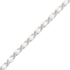 Thumbnail Image 1 of 5.0mm Freshwater Cultured Pearl and Diamond Accent &quot;XO&quot; Link Bracelet in Sterling Silver - 7.5&quot;