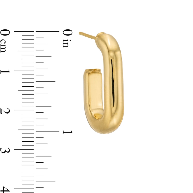 Main Image 3 of J-Hoop Earrings in Hollow 14K Gold