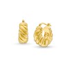 Thumbnail Image 1 of Graduated Groove Hoop Earrings in Hollow 14K Gold