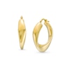 Thumbnail Image 1 of Swirl Hoop Earrings in Hollow 14K Gold