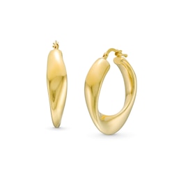 Swirl Hoop Earrings in Hollow 14K Gold