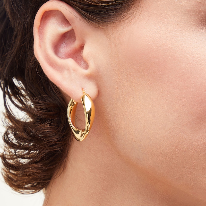 Main Image 2 of Swirl Hoop Earrings in Hollow 14K Gold