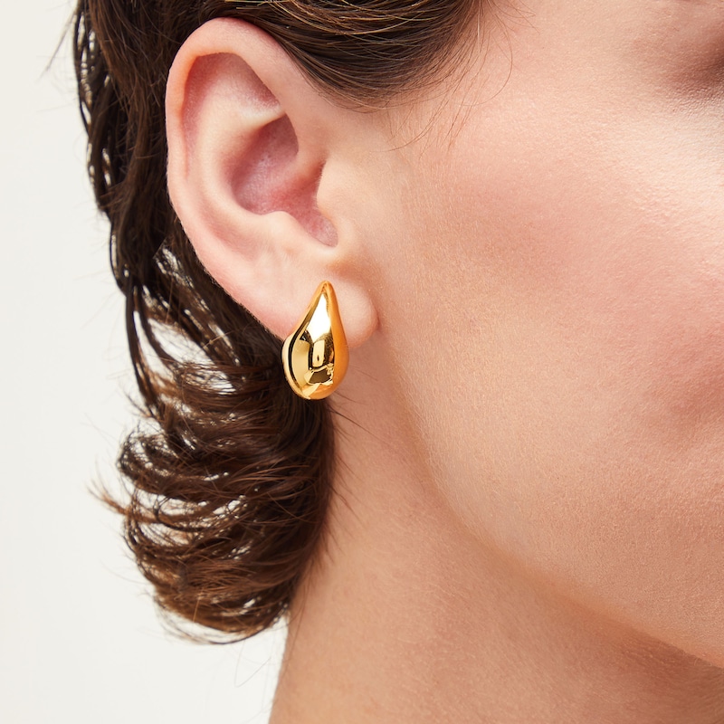 Main Image 2 of Polished Teardrop Stud Earrings in 14K Gold