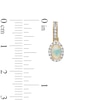 Thumbnail Image 3 of Oval Opal and White Lab-Created Sapphire Frame Drop Earrings in 10K Gold