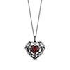 Thumbnail Image 0 of Enchanted Disney Villains Evil Queen Heart-Shaped Garnet and 1/8 CT. T.W. Diamond Frame Pendant in Sterling Silver