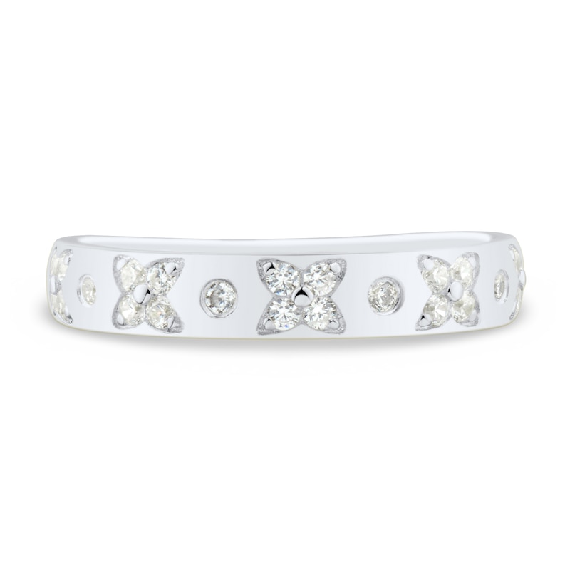 Main Image 2 of 1/4 CT. T.W. Diamond Art Deco Anniversary Band in 14K White Gold