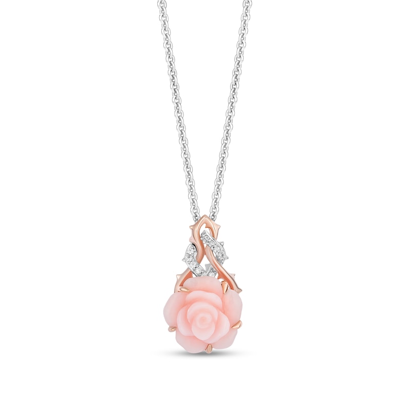 Main Image 1 of Collector’s Edition Enchanted Disney Sleeping Beauty 65th Anniversary Flower Pendant in Sterling Silver and Rose Gold