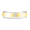 Thumbnail Image 2 of 1/5 CT. Square-Cut Diamond Solitaire Vintage-Style Anniversary Band in 10K Two-Tone Gold