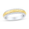 Thumbnail Image 1 of 1/4 CT. T.W. Diamond Edge Woven Anniversary Band in 14K Two-Tone Gold