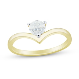 1/2 CT. Diamond Solitaire Chevron Engagement Ring in 14K Gold