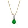 Thumbnail Image 1 of 4.0mm Emerald and Diamond Accent Drop Pendant in 14K Gold