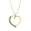 Thumbnail Image 1 of Emerald and Diamond Accent Shadow Heart Pendant in 10K Gold