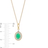 Thumbnail Image 3 of Oval Emerald and 1/6 CT. T.W. Diamond Scallop Frame Drop Pendant in 10K Gold