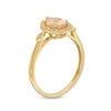 Thumbnail Image 3 of Pear-Shaped Morganite and 1/10 CT. T.W. Diamond Open Frame Ring in 10K Gold