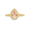 Thumbnail Image 4 of Pear-Shaped Morganite and 1/10 CT. T.W. Diamond Open Frame Ring in 10K Gold