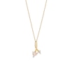 Thumbnail Image 1 of 5.0mm Trillion-Cut Morganite and 1/20 CT. T.W. Diamond Twist Pendant in 10K Gold