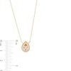 Thumbnail Image 3 of Pear-Shaped Morganite and 1/10 CT. T.W. Diamond Open Frame Necklace in 10K Gold