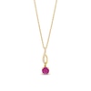 Thumbnail Image 1 of 5.0mm Ruby and Diamond Accent Twist Drop Pendant in 10K Gold