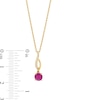 Thumbnail Image 3 of 5.0mm Ruby and Diamond Accent Twist Drop Pendant in 10K Gold