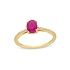 Thumbnail Image 1 of Oval Certified Ruby and 1/15 CT. T.W. Diamond Ring in 10K Gold