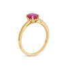 Thumbnail Image 3 of Oval Certified Ruby and 1/15 CT. T.W. Diamond Ring in 10K Gold