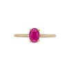 Thumbnail Image 4 of Oval Certified Ruby and 1/15 CT. T.W. Diamond Ring in 10K Gold