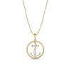 Thumbnail Image 1 of 1/20 CT. T.W. Diamond Anchor in Rope Border Pendant in 10K Gold - 18”