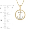 Thumbnail Image 2 of 1/20 CT. T.W. Diamond Anchor in Rope Border Pendant in 10K Gold - 18”