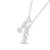 Thumbnail Image 2 of Diamond Accent Navy Mom Anchor Pendant in Sterling Silver - 18”