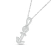 Thumbnail Image 6 of Diamond Accent Navy Mom Anchor Pendant in Sterling Silver - 18”