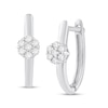 Thumbnail Image 1 of 1/10 CT. T.W. Multi-Diamond Hoop Earrings in 10K White Gold