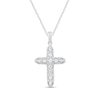 Thumbnail Image 1 of 1/8 CT. T.W. Diamond Vintage-Style Cross Pendant in 14K White Gold