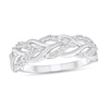 Thumbnail Image 1 of 1/4 CT. T.W. Diamond Wheat Braid Ring in Sterling Silver