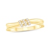 Thumbnail Image 1 of 1/10 CT. T.W. Diamond Wrapped Trio Center Ring in 10K Gold