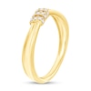 Thumbnail Image 2 of 1/10 CT. T.W. Diamond Wrapped Trio Center Ring in 10K Gold