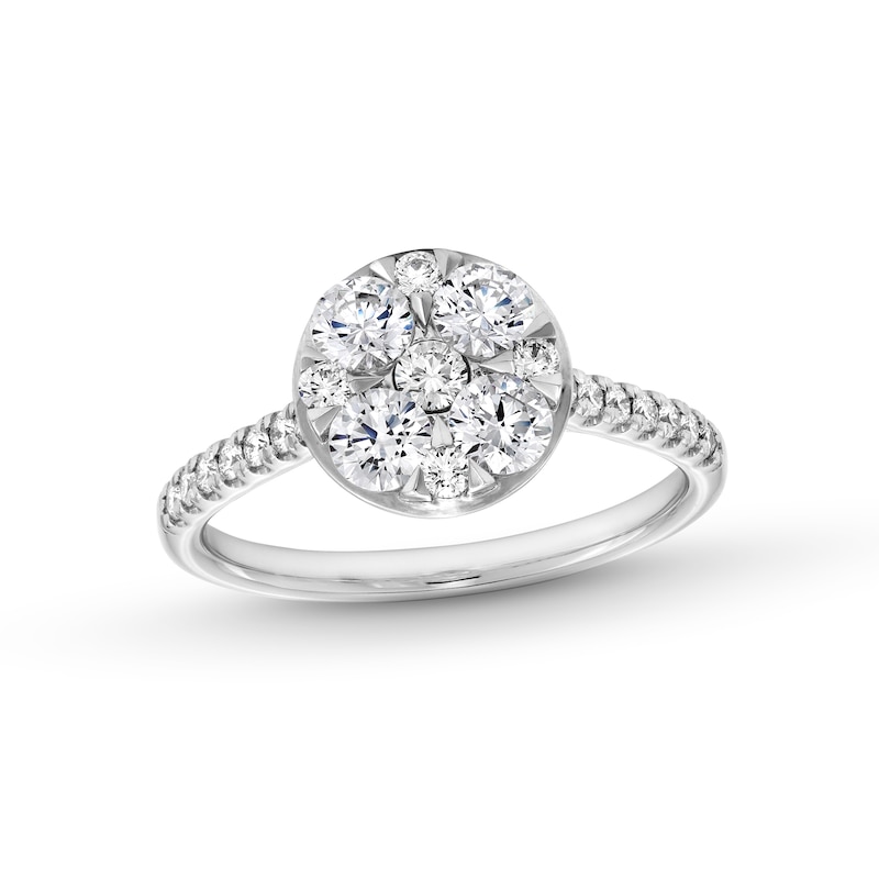 Main Image 1 of 1 CT. T.W. Multi-Diamond Engagement Ring in 10K White Gold