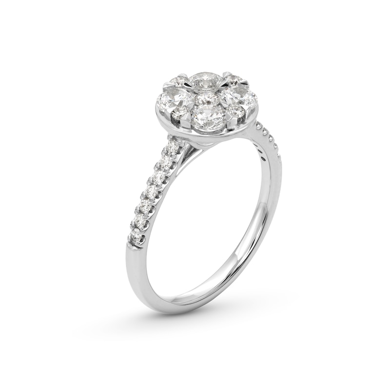 Main Image 3 of 1 CT. T.W. Multi-Diamond Engagement Ring in 10K White Gold