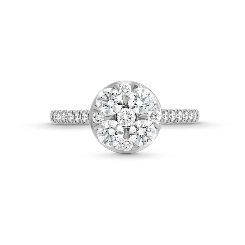 Main Image 4 of 1 CT. T.W. Multi-Diamond Engagement Ring in 10K White Gold