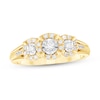 Thumbnail Image 0 of 1/4 CT. T.W. Diamond Frame Three Stone Split Shank Engagement Ring in 10K Gold
