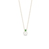 Thumbnail Image 1 of 8.0mm Freshwater Cultured Pearl and Emerald Stacked Duo Pendant in 10K Gold