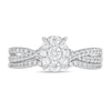 Thumbnail Image 3 of 1/2 CT. T.W. Diamond Oval-Shaped Frame Crossover Shank Bridal Set in 10K White Gold